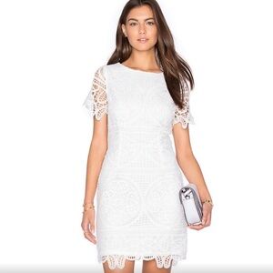 J.O.A Los Angeles Elegant‎ White Lace Dress Bridal Shower Wedding Event Size Med